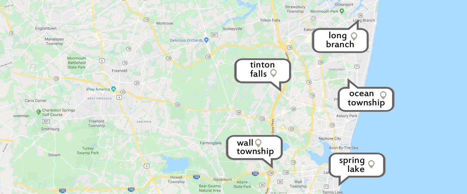 Map of Monmouth Condos in Monmouth County